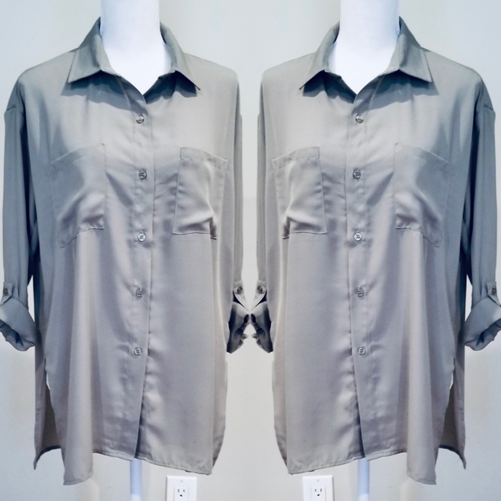 Grey Button-Down